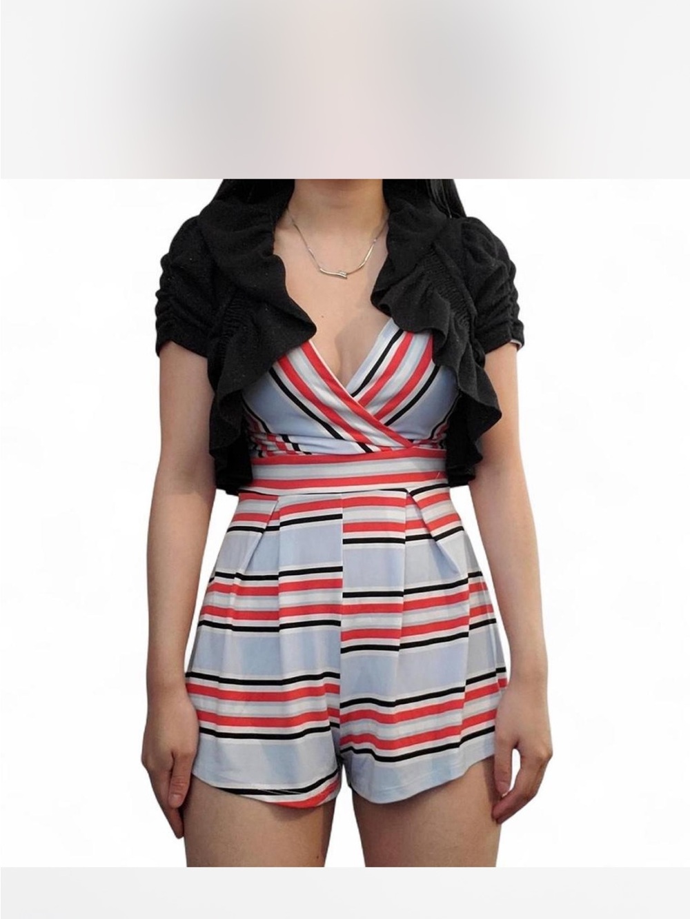 Black Gold Glitter Ruched Ruffles Cropped Short Sleeve Open Cardigan/ Bolero